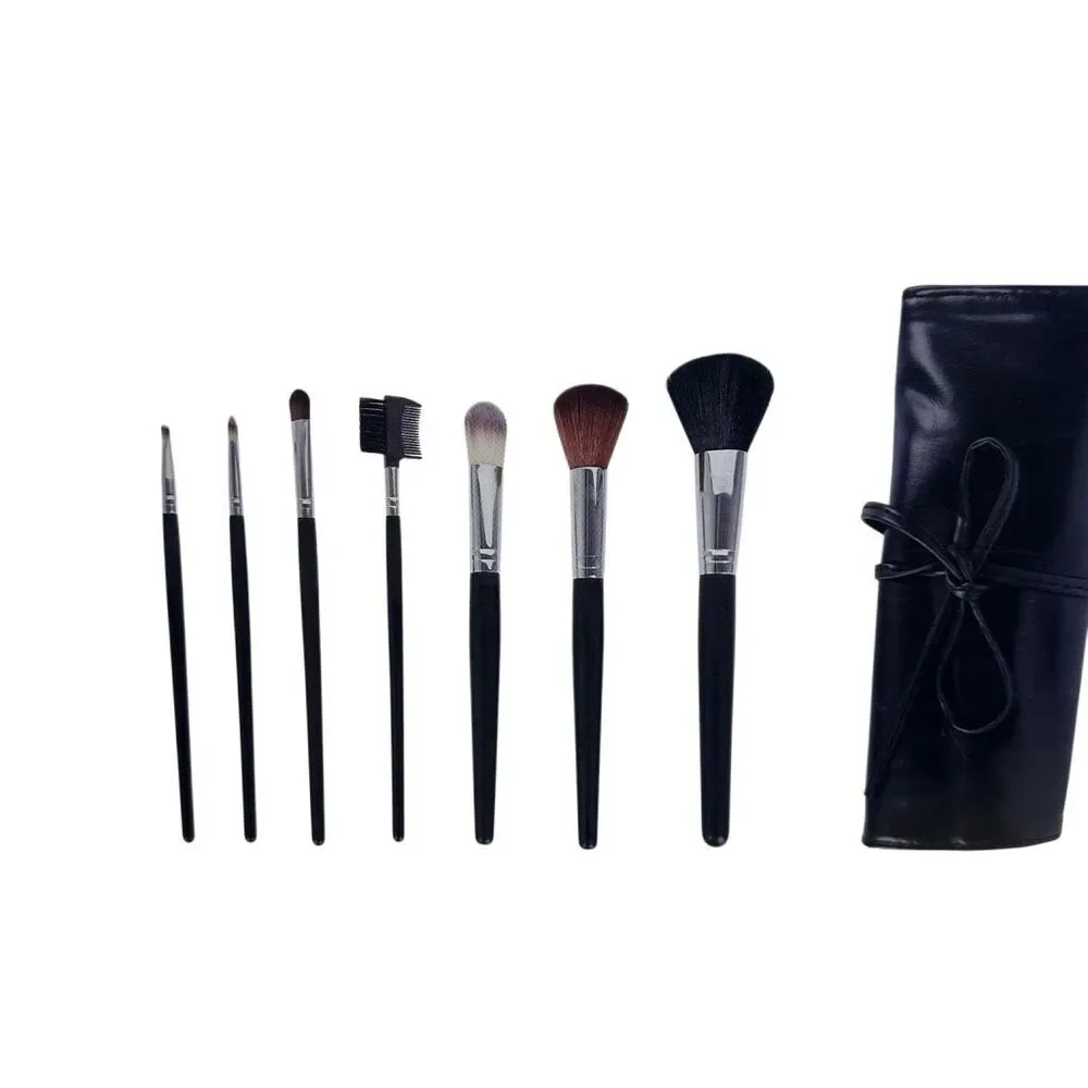 Nolee And Co. 8Pc Glow-on-the-Go Makeup Brush Set Black OS NEW